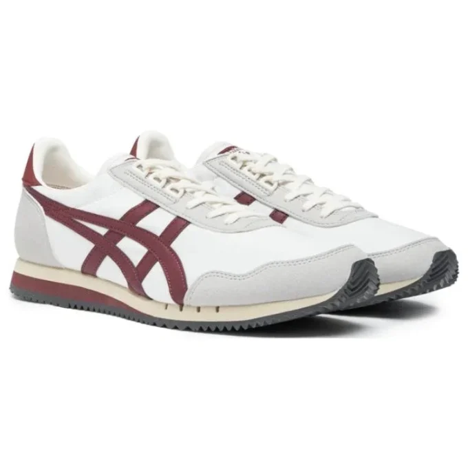 Dualio Marathon hardloopschoenen “Wit Grijs Bordeauxrood”