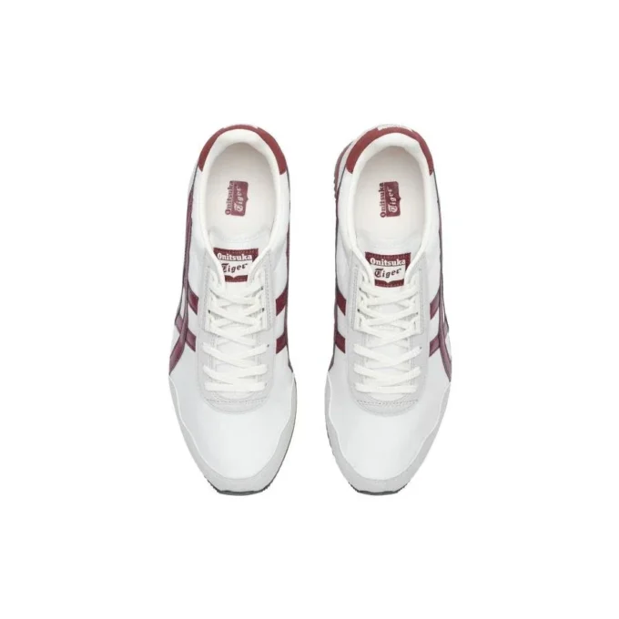 Dualio Marathon hardloopschoenen “Wit Grijs Bordeauxrood”