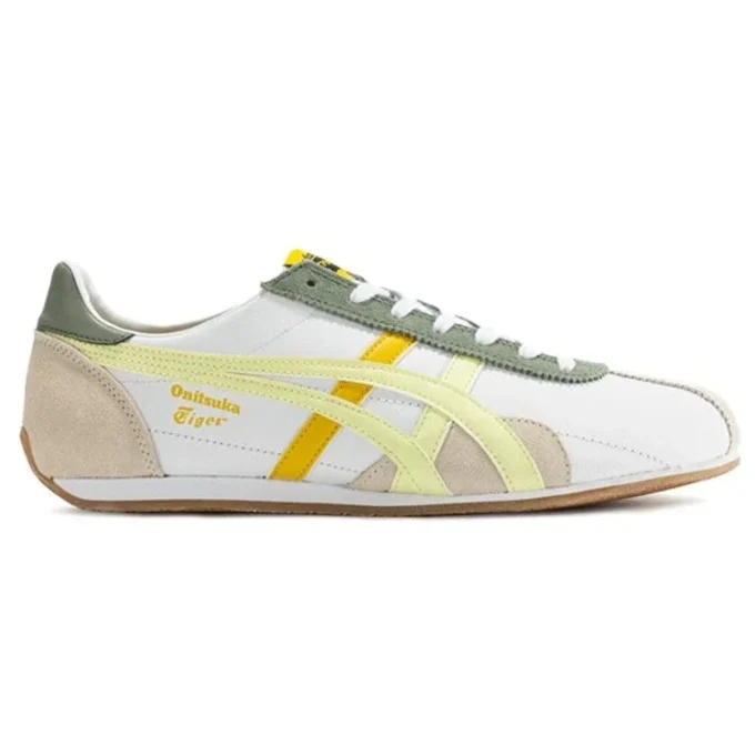 Runspark-schoenen “Wit Olijfgroen Geel”