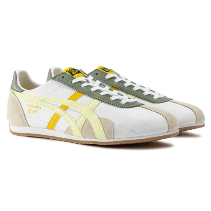 Runspark-schoenen “Wit Olijfgroen Geel”