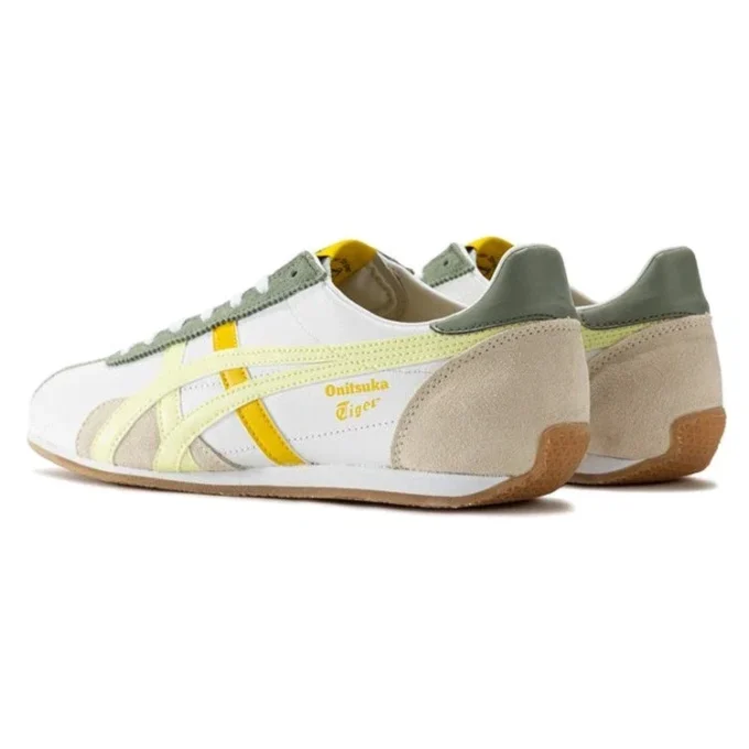 Runspark-schoenen “Wit Olijfgroen Geel”